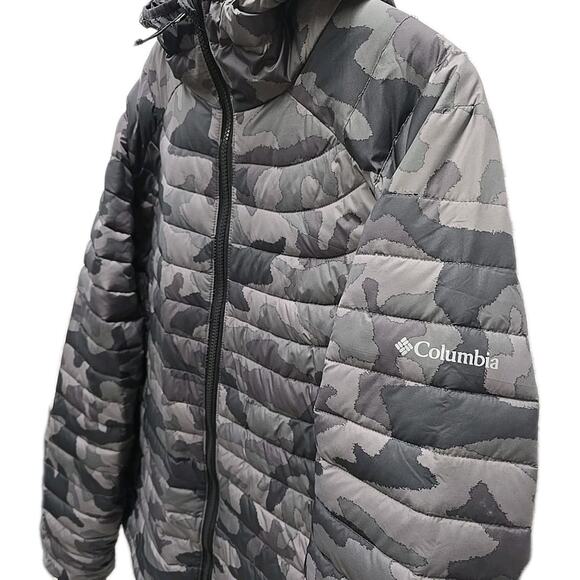 Columbia Womens Camo Powder Lite Hooded Jacket Sz 2XL Omni-heat Quilted Puffer - Picture 2 of 10